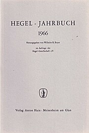 Hegel-Jahrbuch 1966. Hrsg. im Auftrag der Hegel-Gesellschaft e.V.