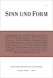 Sinn und Form 6/2019 (Sinn und Form / Beiträge zur Literatur)